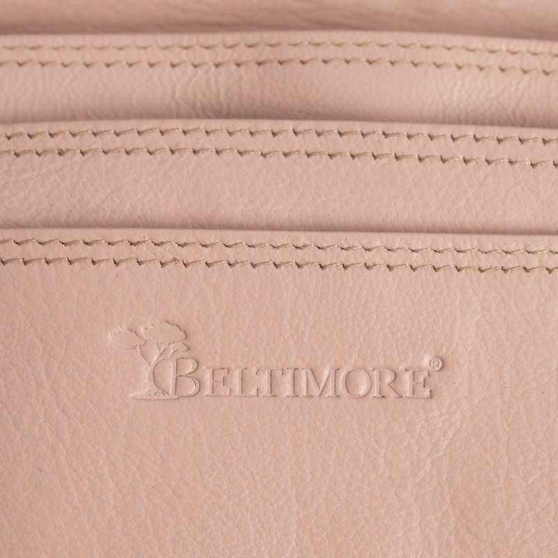 Kabura kelnerska skórzana etui na pasek skóra naturalna Beltimore beżowa U10