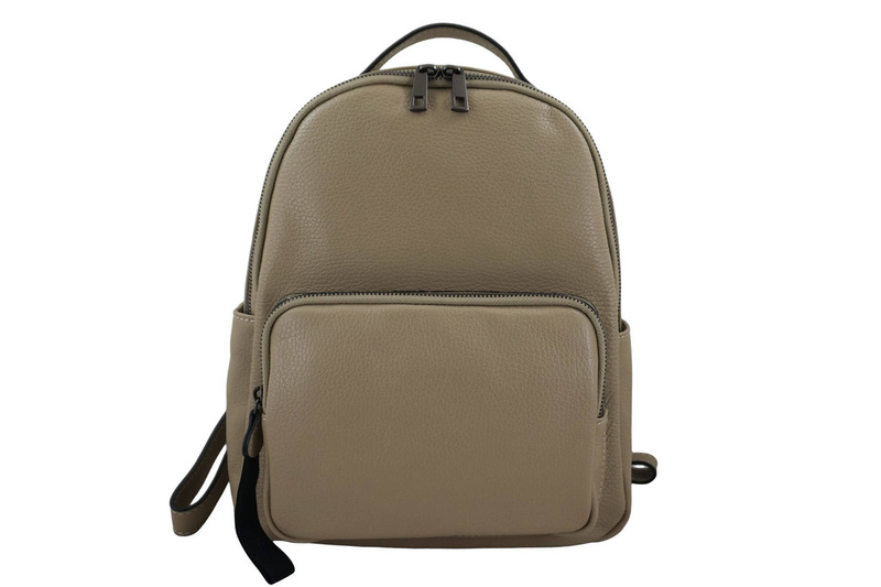 Elegancki plecak skórzany - Beżowy