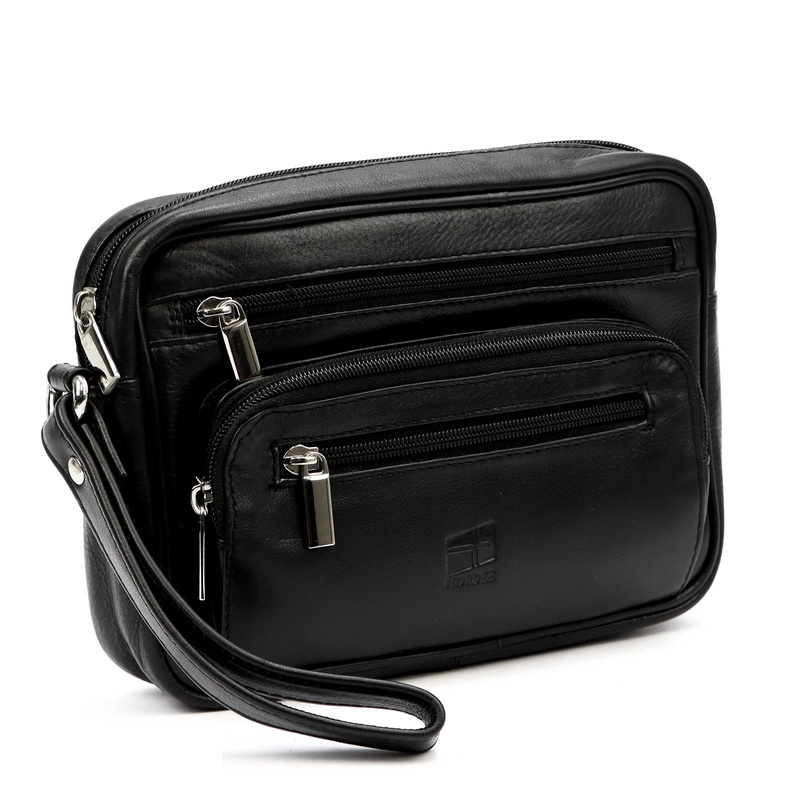 Nordee męska saszetka skóra naturalna torba do ręki z kieszeniami