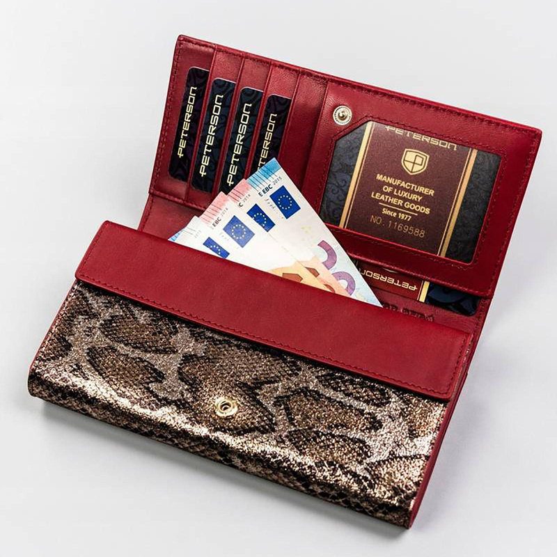 Skórzany damski portfel Peterson PTN BS-411 SNAKE-2