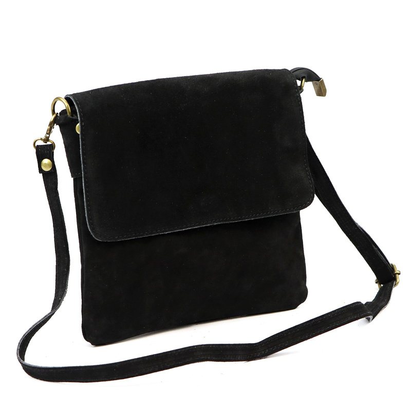 Vera Pelle damska listonoszka skóra naturalna torebka przez ramię z klapą