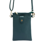 Skórzane damskie etui na telefon z paskiem zasuwane mała listonoszka Luka