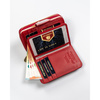 Skórzany portfel damski w czerwonym kolorze z systemem RFID - Peterson