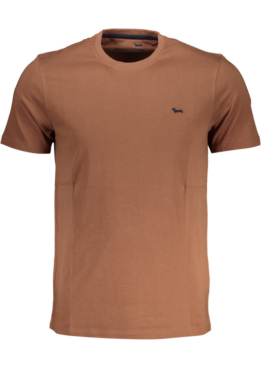 T-SHIRT MĘSKI Z KRÓTKIM RĘKAWEM HARMONT &amp; BLAINE BRĄZOWY