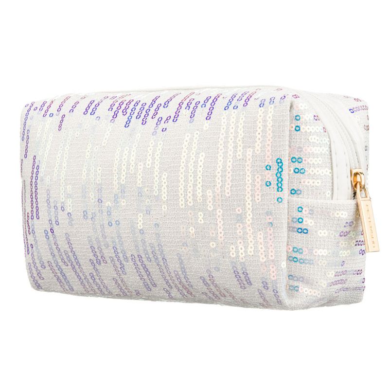 Kosmetyczka z poliestru w białym kolorze, jednokomorowa - Peterson