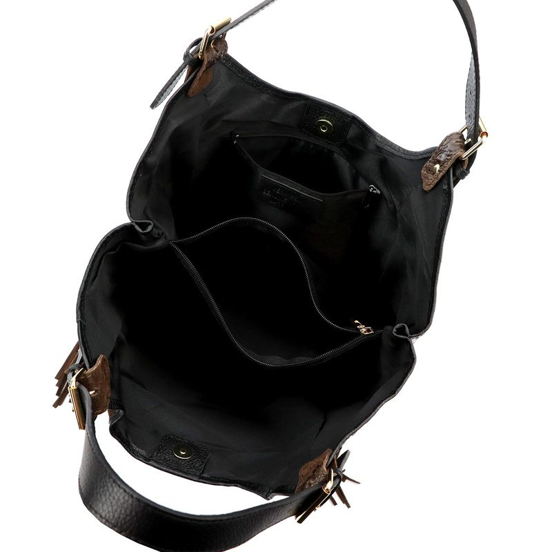 Vera Pelle damska shopperbag skórzana skóra krokodyla torebka na ramię