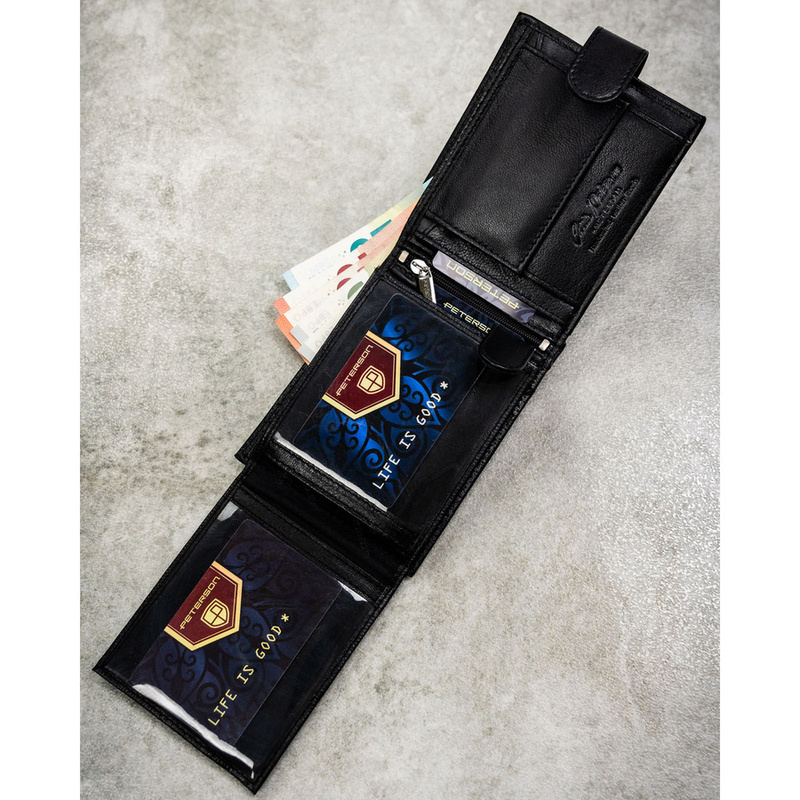 Meski zestaw prezentowy skóra naturalna Peterson PTN N992L-DOT BLACK