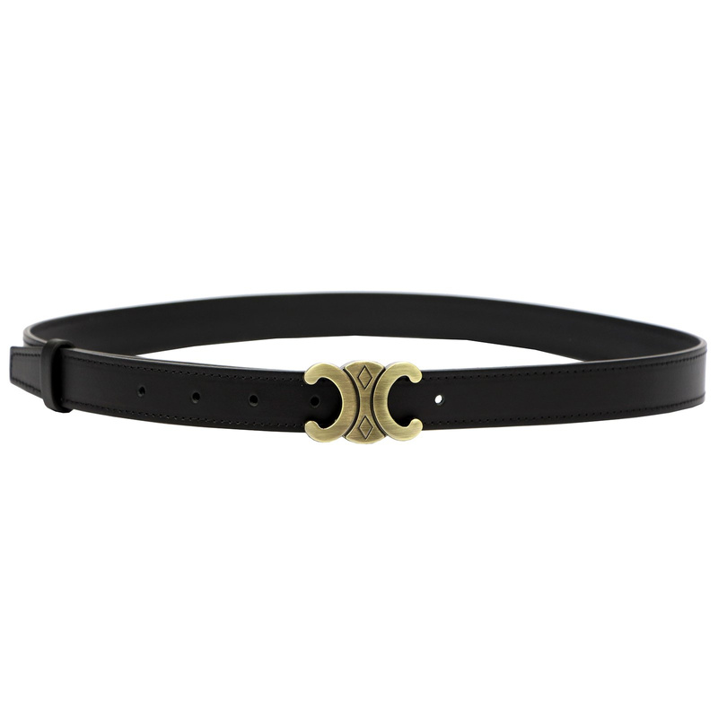 Gregorio Damski pasek do spodni skóra naturalna ze stylową klamrą złotą