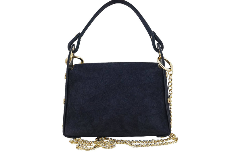 Zamszowa torebka wizytowa - Granatowa