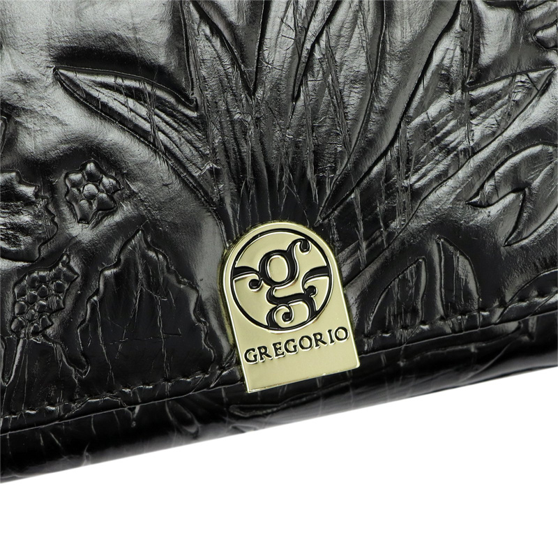 Duży Damski portfel z motywem roślinnym Gregorio