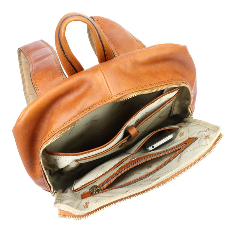 Florence Duży praktyczny damski plecak miejski skóra naturalna kieszenie