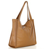 Modna torebka damska skórzany shopper bag - MARCO MAZZINI Portofino Max camel