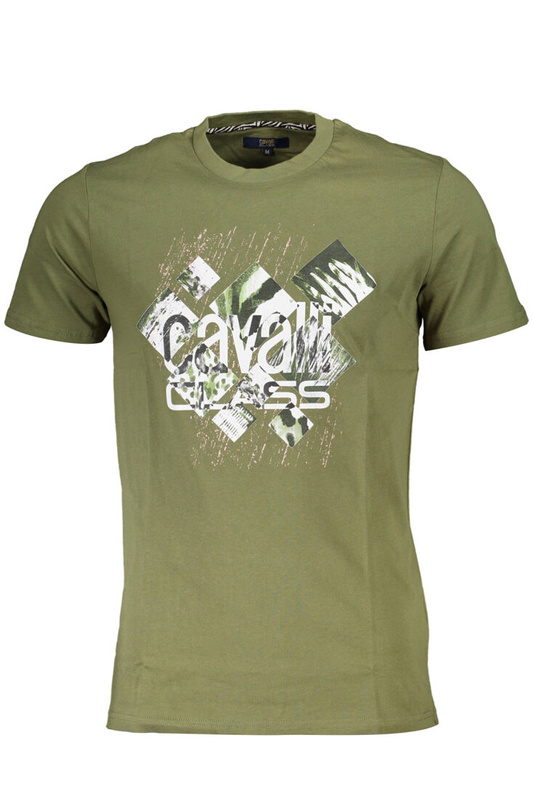 CAVALLI CLASS T-SHIRT Z KRÓTKIM RĘKAWEM MĘSKI ZIELONY