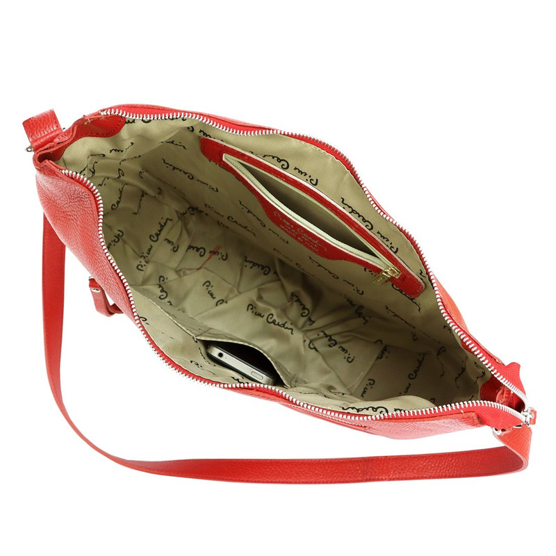 Pierre Cardin damska skórzana listonoszka na ramię torebka z kieszeniami