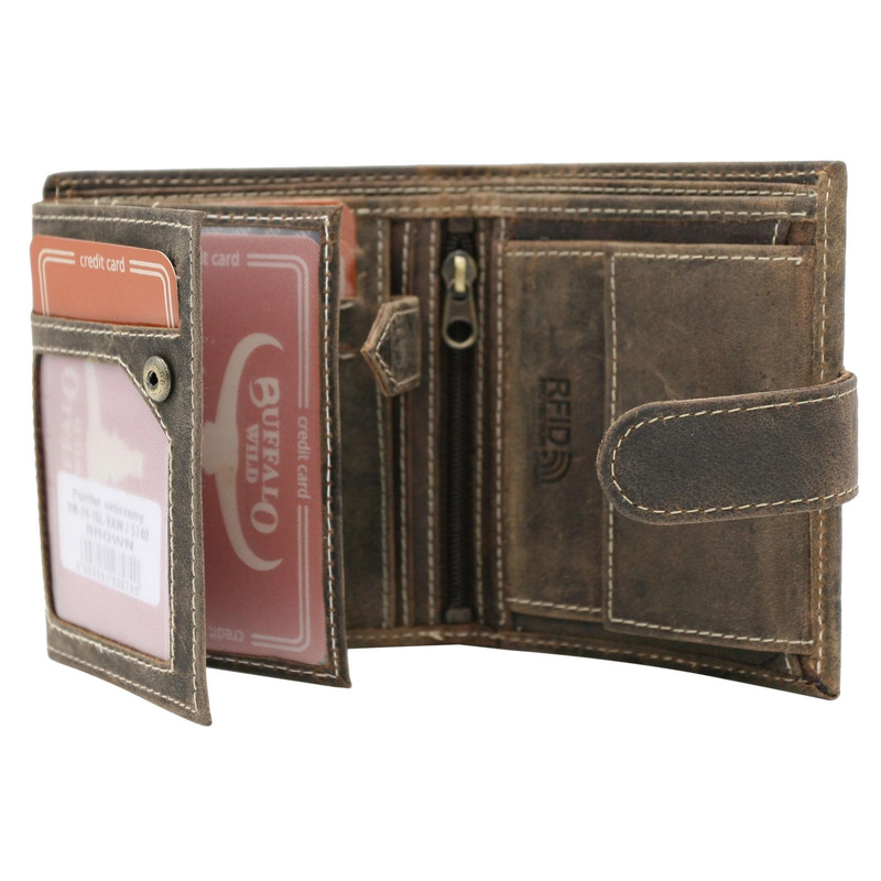 Skórzany męski portfel Wild RM-24-16L-BAW