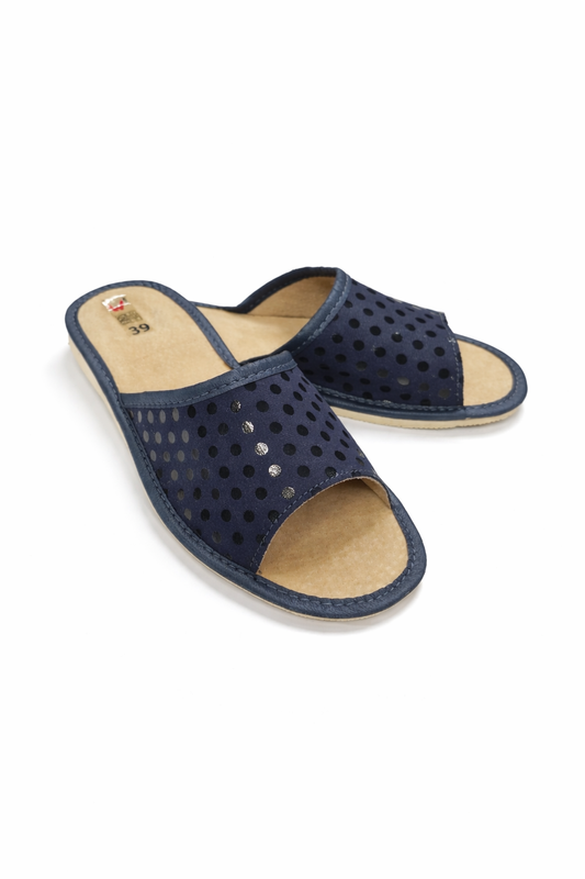 Wójciak Podhale damskie kapcie domowe skóra naturalna klin 1,5 cm