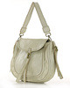 Marco Mazzini Torebka classic saddle bag ze skóry naturalnej na ramie beż taupe