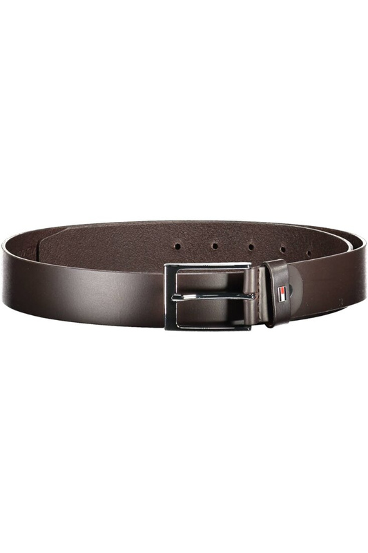 SKÓRZANY PASEK TOMMY HILFIGER BRĄZOWY