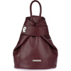 Burgundowy skórzany plecak damski elegancki z zapięciem Beltimore T54