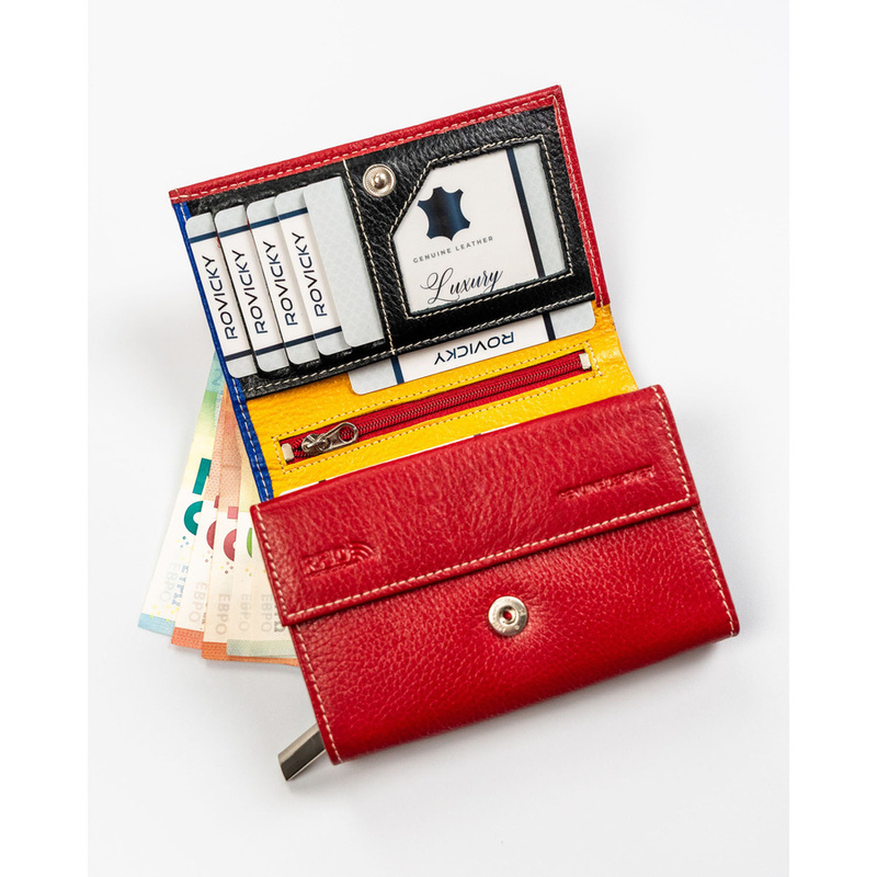 Zgrabna damska portmonetka skórzana z RFID Rovicky