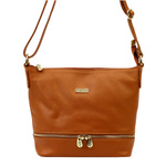 Miejska Skórzana pojemna damska listonoszka torebka na ramię MiaMore