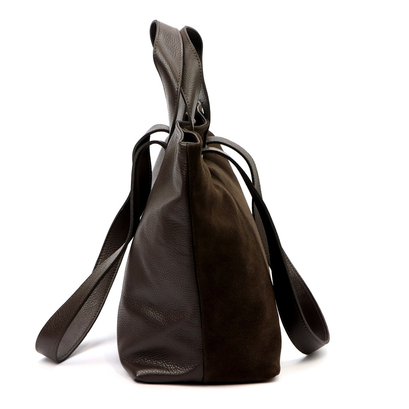 skóra ekologiczna + Damska torebka ze skóry naturalnej Luka 25-077