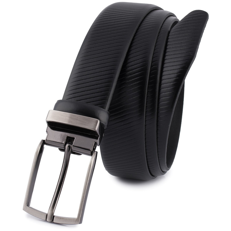Pasek męski skórzany premium 3,5 cm skóra licowa Beltimore czarny E42 : Kolory - brązowy, beżowy, Rozmiar pasków - r.85-100 cm
