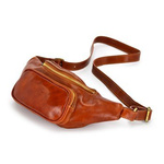 Stylowa damska saszetka nerka skórzana przez ramię