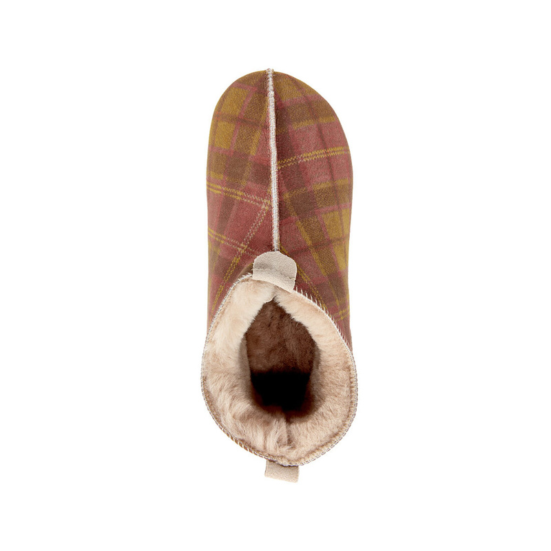 Kapcie damskie OXFORD Tartan czerwone