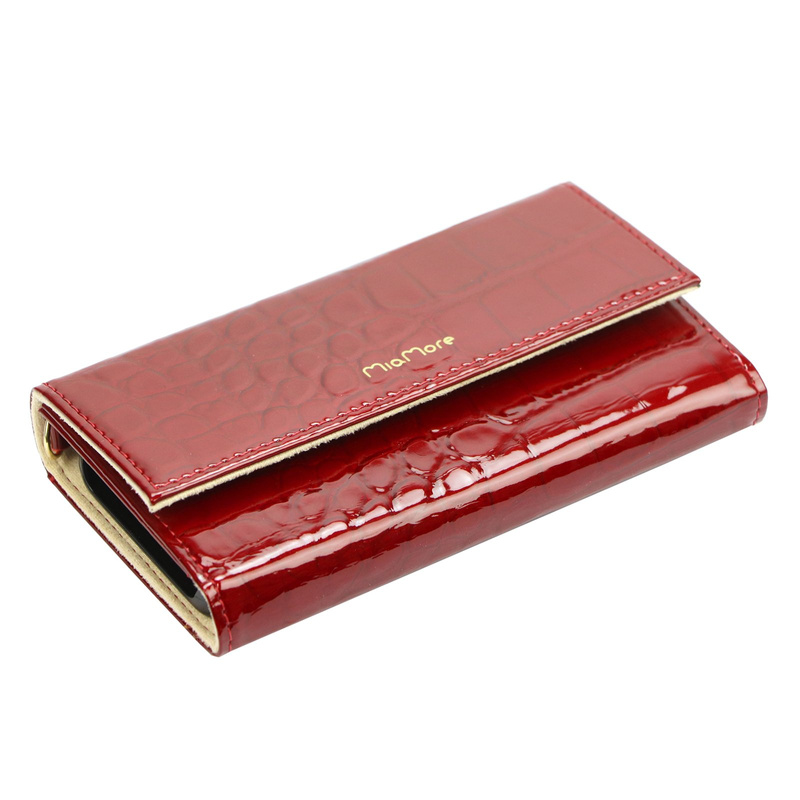 MiaMore etui Iphone 12 PRO case z klapą wzór skóra krokodyla z łańcuszkiem