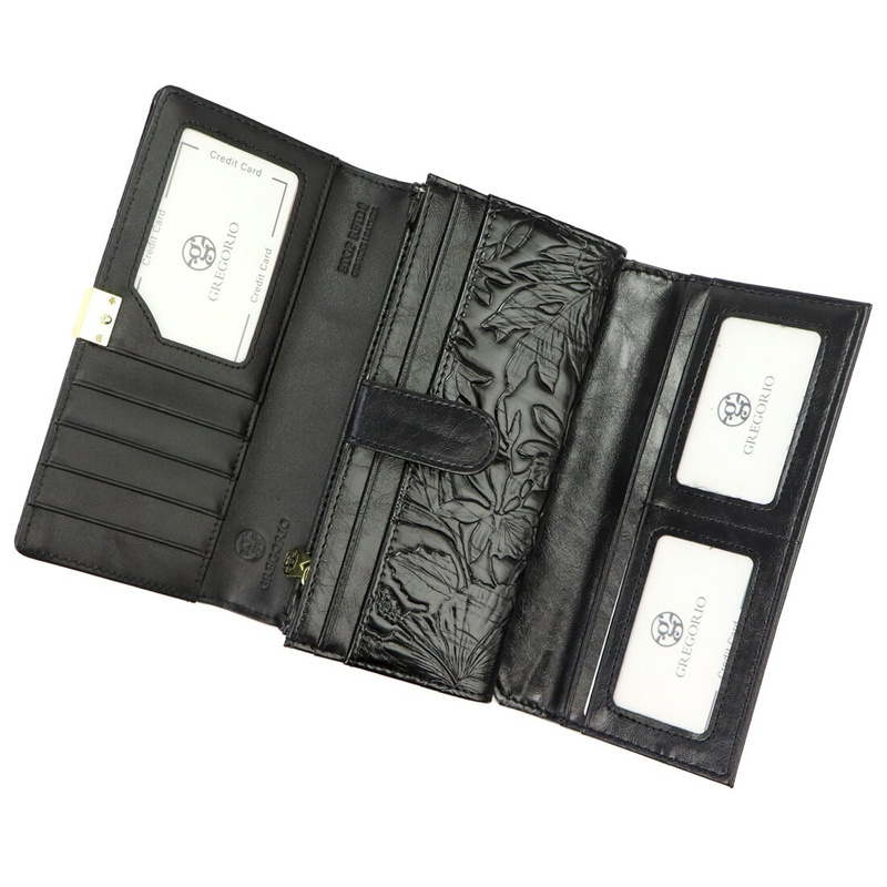 skóra naturalna + Damski portfel ze skóry ekologicznej Gregorio HL-102