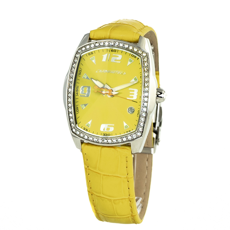 Zegarek CHRONOTECH CT7504LS-05. Kwarcowy, Kolor żółty. Kobieta.