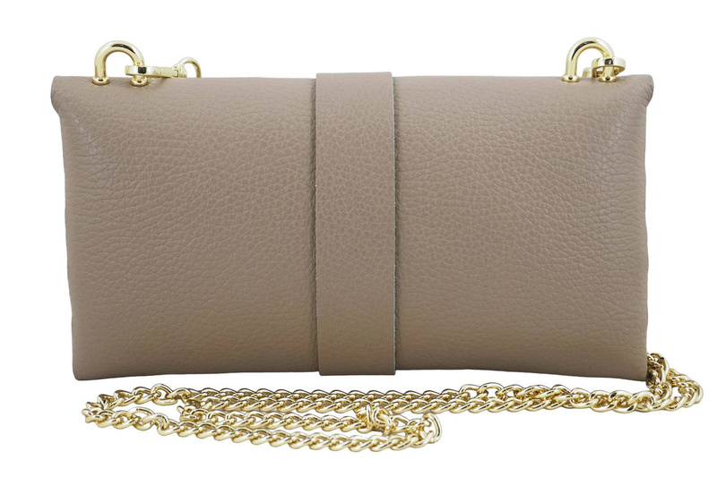 Torebka kopertówka na łańcuszku - Beżowa