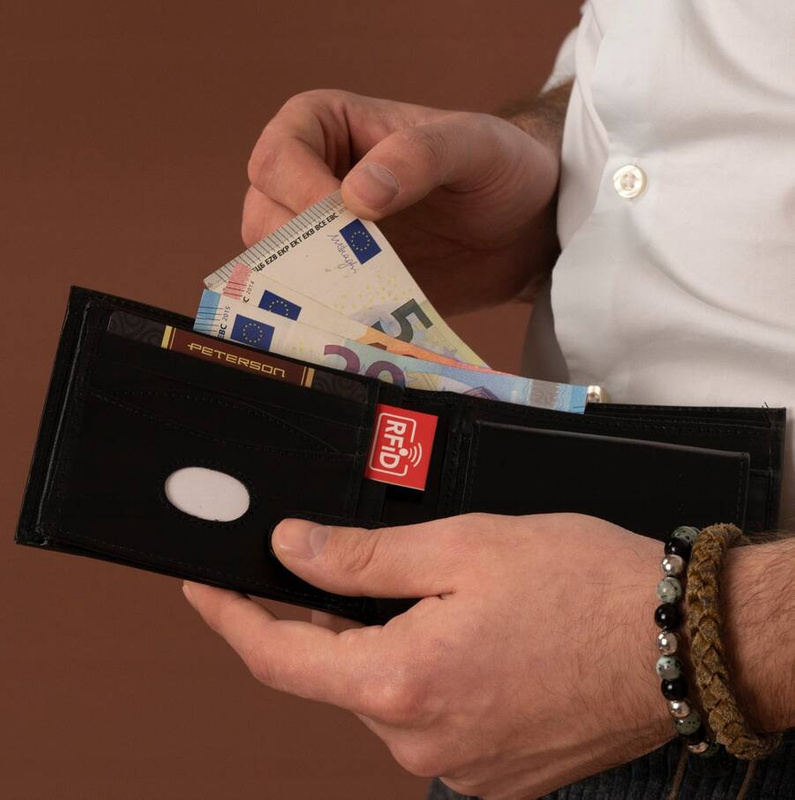 Skórzany męski portfel Peterson PTN 334 2-1-1