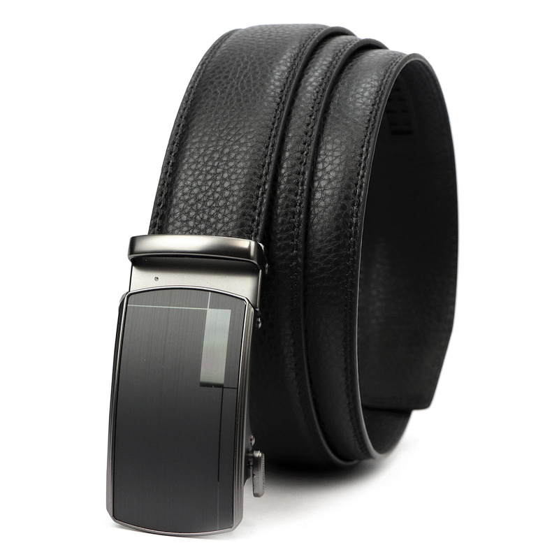 Nordee męski pasek do spodni skóra naturalna zaciskowa klamra stylowy