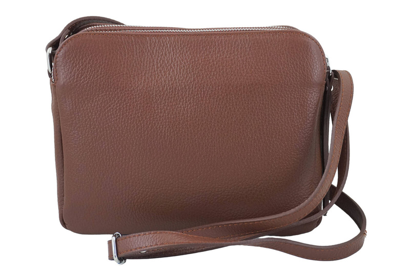 Torebka skórzana damska włoska - Brązowa