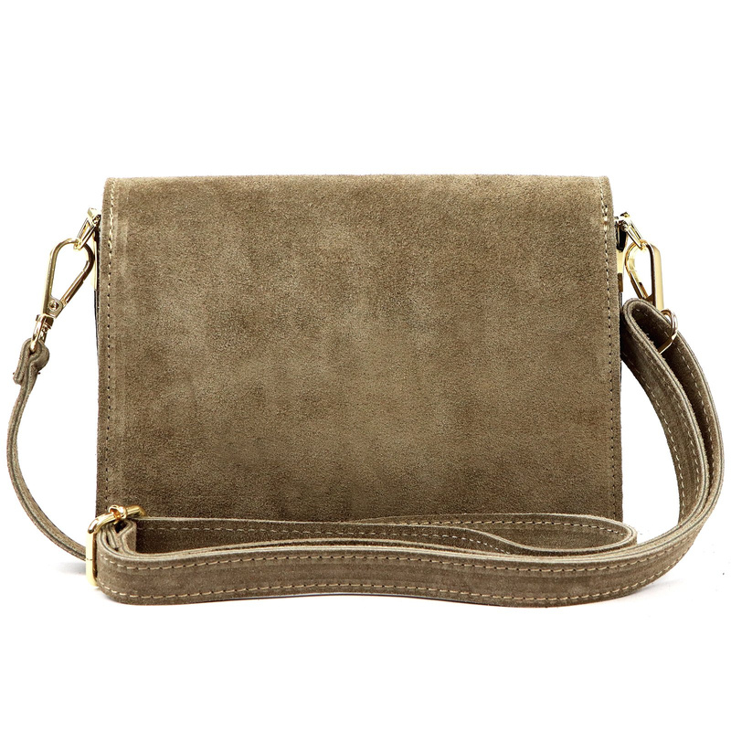 Damska listonoszka ze skóry naturalnej zamszowej z organizerem od Luka