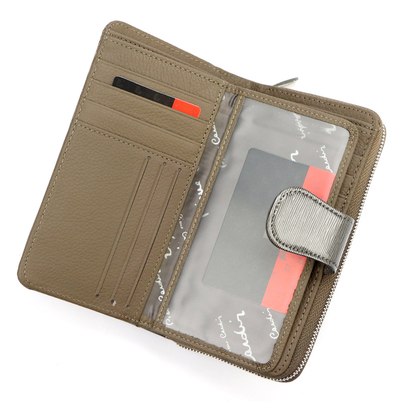 Pierre Cardin damski pionowy duży portfel skórzany podłużna portmonetka