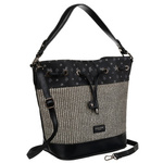 Stylowa torebka worek z ozdobnym panelem - David Jones