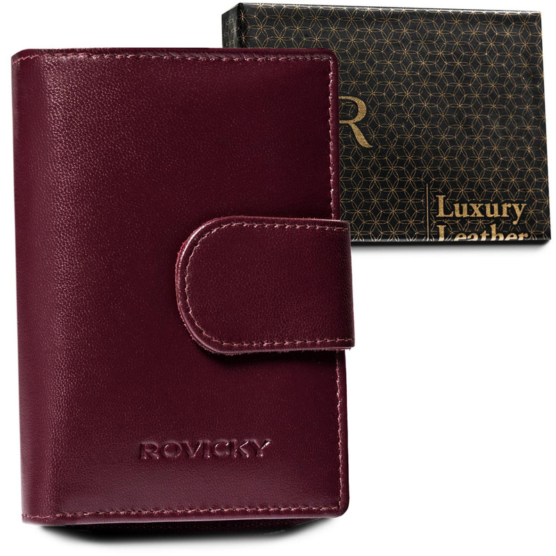 Skórzany portfel damski z systemem RFID Protect - Rovicky