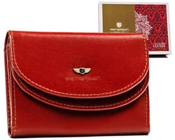 Klasyczny, skórzany portfel damski na zatrzask - Peterson