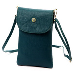 Mała damska listonoszka skórzane etui na telefon z paskiem Gregorio