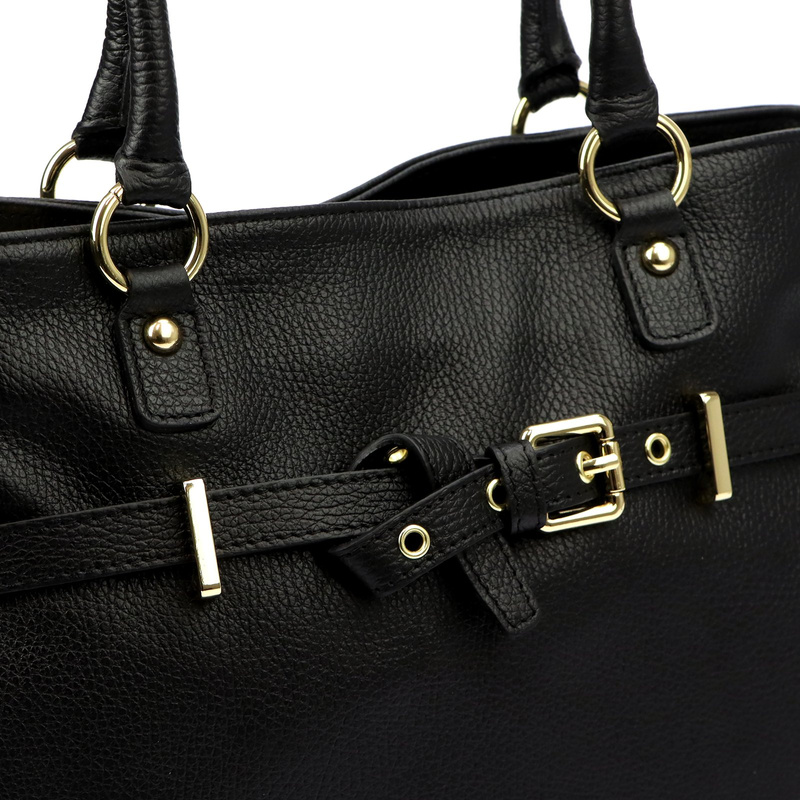 Vera Pelle damska shopperbag torebka na ramię skóra naturalna kieszenie