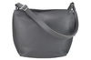 Duża torba damska skórzana na ramię - Szara ciemna