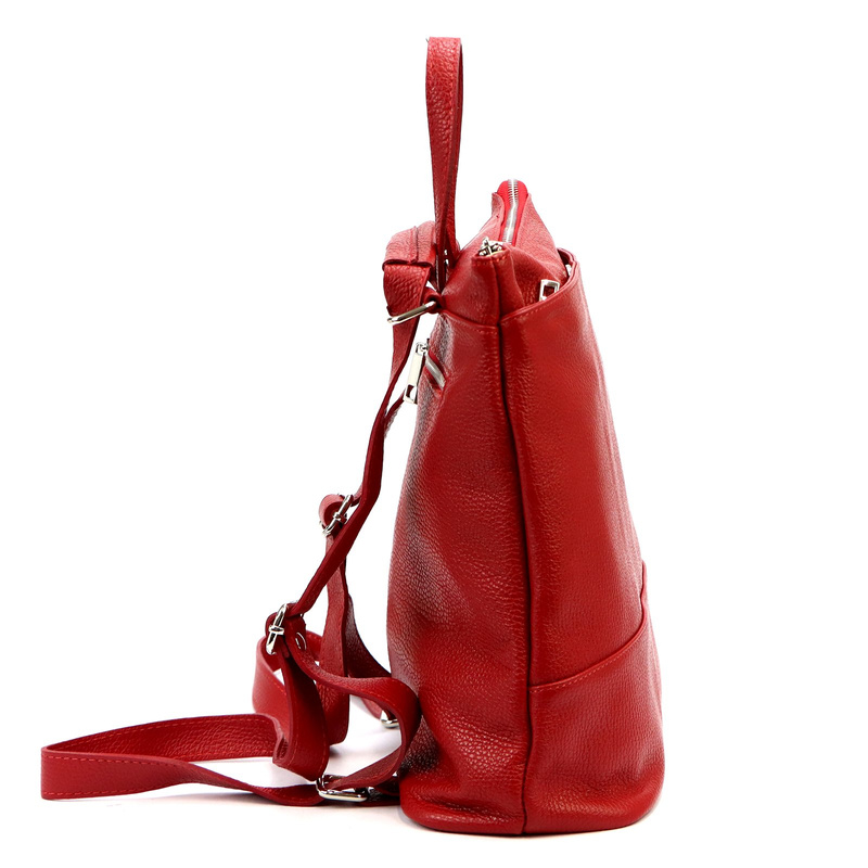 Luka Skórzany damski miejski plecak na ramię z kieszeniami pojemny