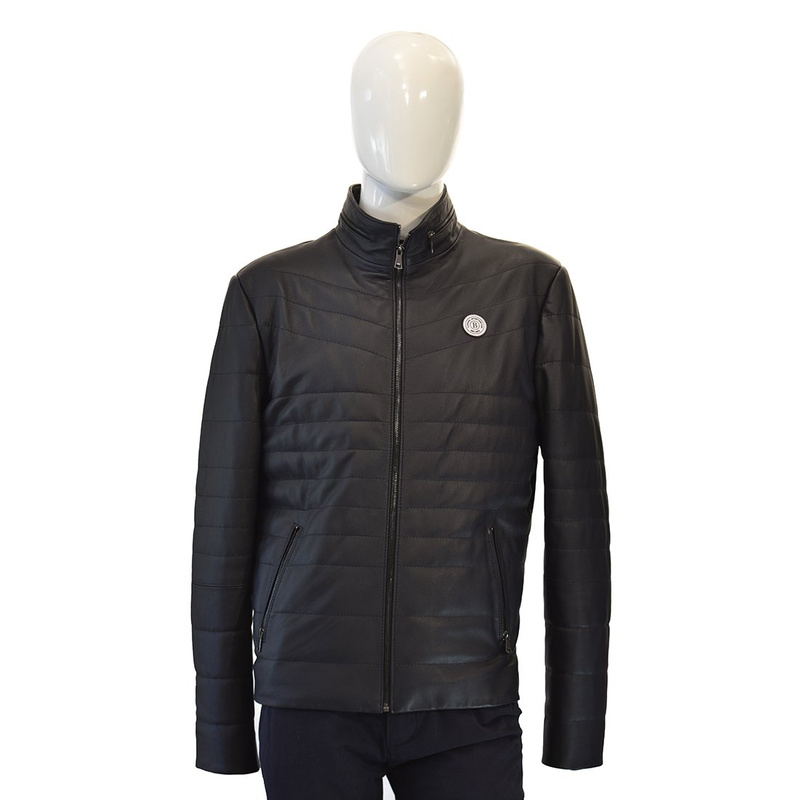 Bukowski całoroczna męska Kurtka skórzana Wojtek pikowana stójka dekolt