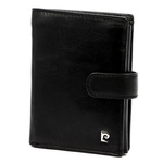 Rozbudowany pionowy zamykany Skórzany męski portfel Pierre Cardin