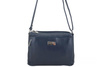 Listonoszka skórzana z kieszeniami - Granatowa