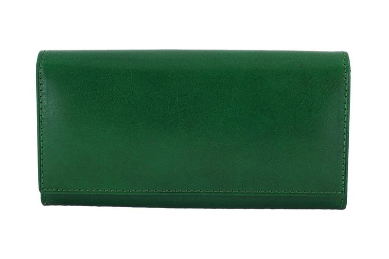 Skórzany portfel damski - Fuksja