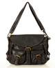 MARCO MAZZINI Skórzana torebka listonoszka z kieszeniami safari handmade bag czarna